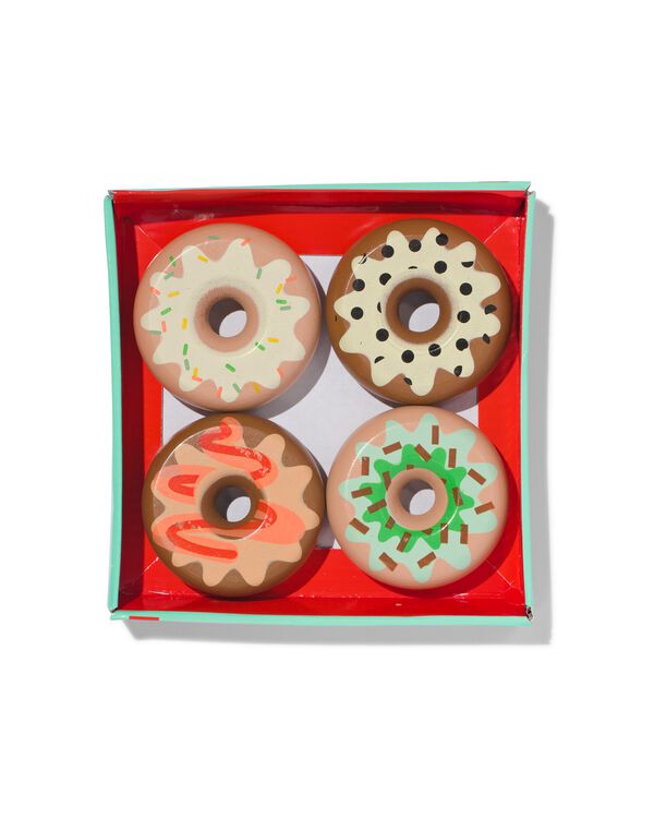 donuts Ø7cm hout - 4 stuks - 15130155 - HEMA