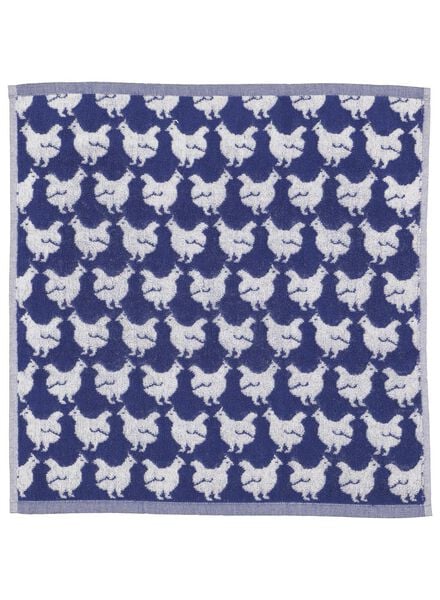 keukendoek - 50 x 50 - katoen - wit/blauw kippen - 5400103 - HEMA