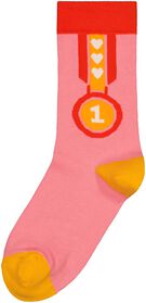sokken met katoen nr.1 roze roze - 1000029358 - HEMA