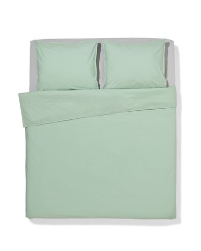 dekbedovertrek 200x200/220cm percal groen - 5750162 - HEMA