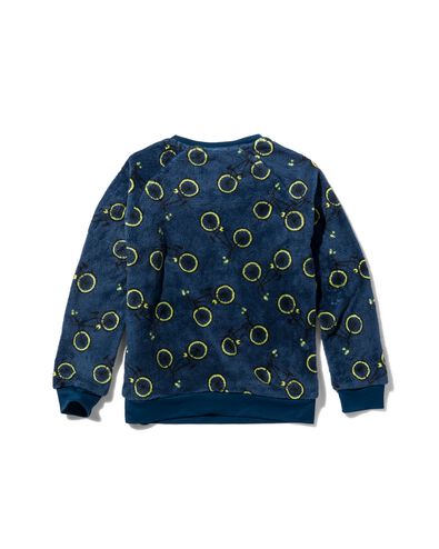kinder pyjama fleece fietsen donkerblauw - 1000028972 - HEMA