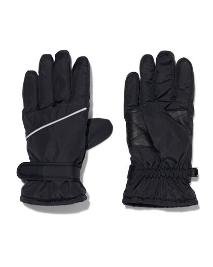 kinder handschoenen waterafstotend met touchscreen zwart 122/128 - 16711632 - HEMA