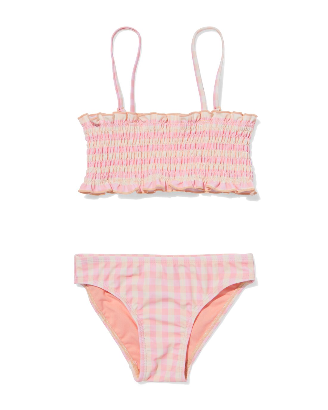 HEMA Kinder Bikini Smock Met Ruiten Roze (roze)