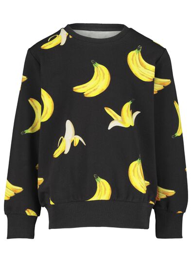 kinder sweater crewneck - Bananas&Bananas zwart - 1000016535 - HEMA