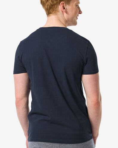 heren t-shirt piqué  donkerblauw M - 2115915 - HEMA