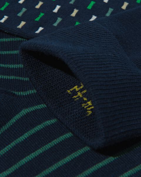 heren sokken met katoen grafisch - 5 paar donkerblauw - 1000030646 - HEMA