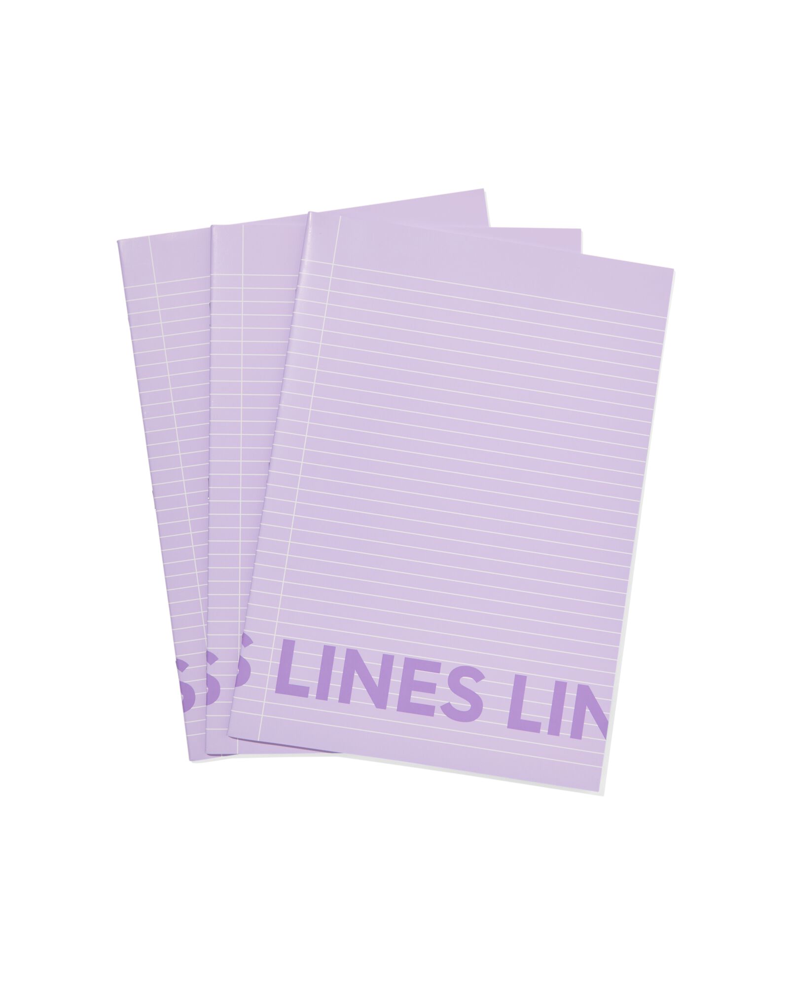schriften lila A4 gelinieerd - 3 stuks - 14120207 - HEMA