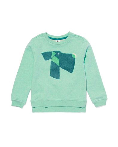 kindersweater met badstof hond groen 110/116 - 30778526 - HEMA