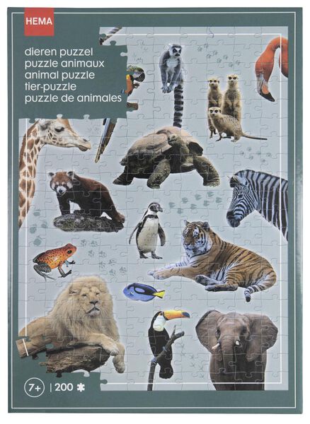 Ouwehands Dierenpark dieren puzzel 200 stukjes - 15920501 - HEMA