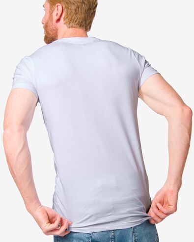 heren t-shirt slim fit o-hals extra lang wit XL - 34276846 - HEMA