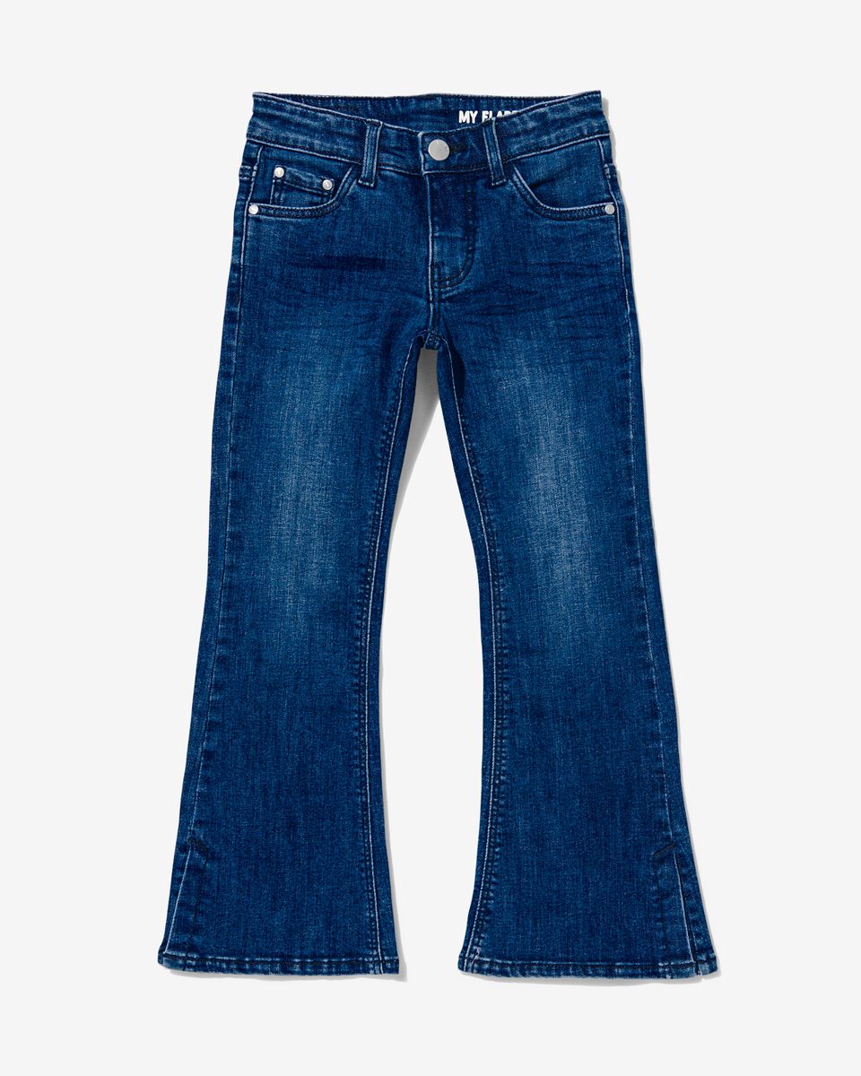 kinder jeans flared middenblauw - 1000031902 - HEMA