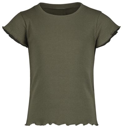 kinder t-shirt rib legergroen - 1000018971 - HEMA