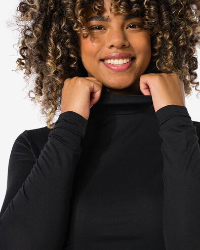 dames temptech shirt met col zwart zwart - 19640251BLACK - HEMA