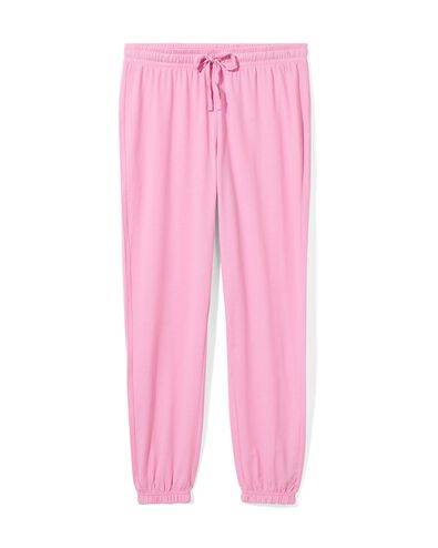 damespyjamabroek met katoen  fluor roze XL - 23470364 - HEMA
