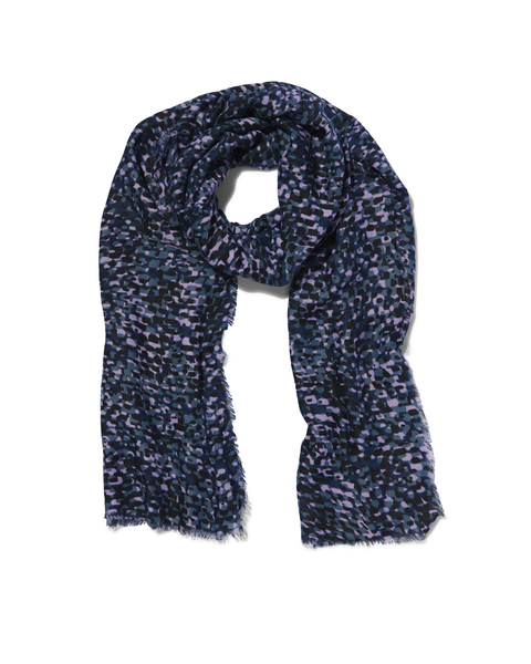 dames sjaal 200x80 gekleurde stippen blauw - 1790049 - HEMA