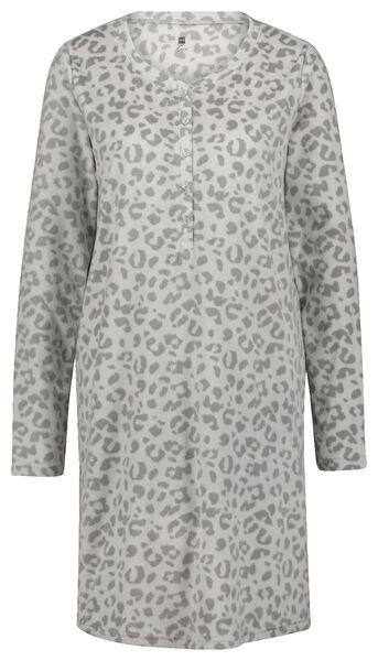 dames nachthemd fleece grijs XL - 23421784 - HEMA