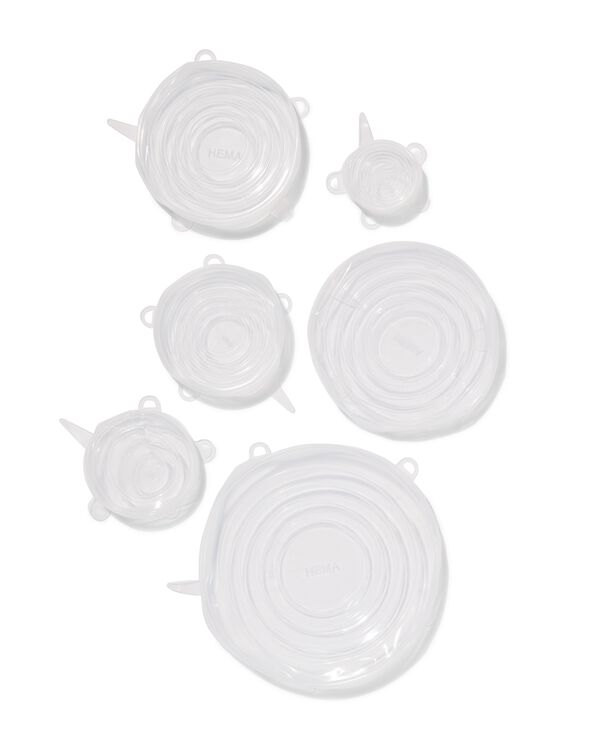 rekdeksels siliconen - 6 stuks - 80860014 - HEMA