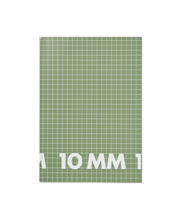 schriften groen A4 geruit 10 mm - 3 stuks - 14101622 - HEMA
