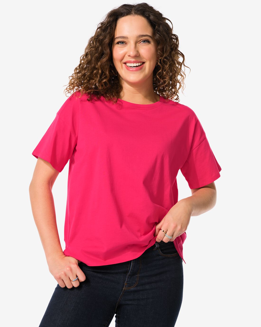 HEMA Dames T-shirt Daisy Roze (roze)