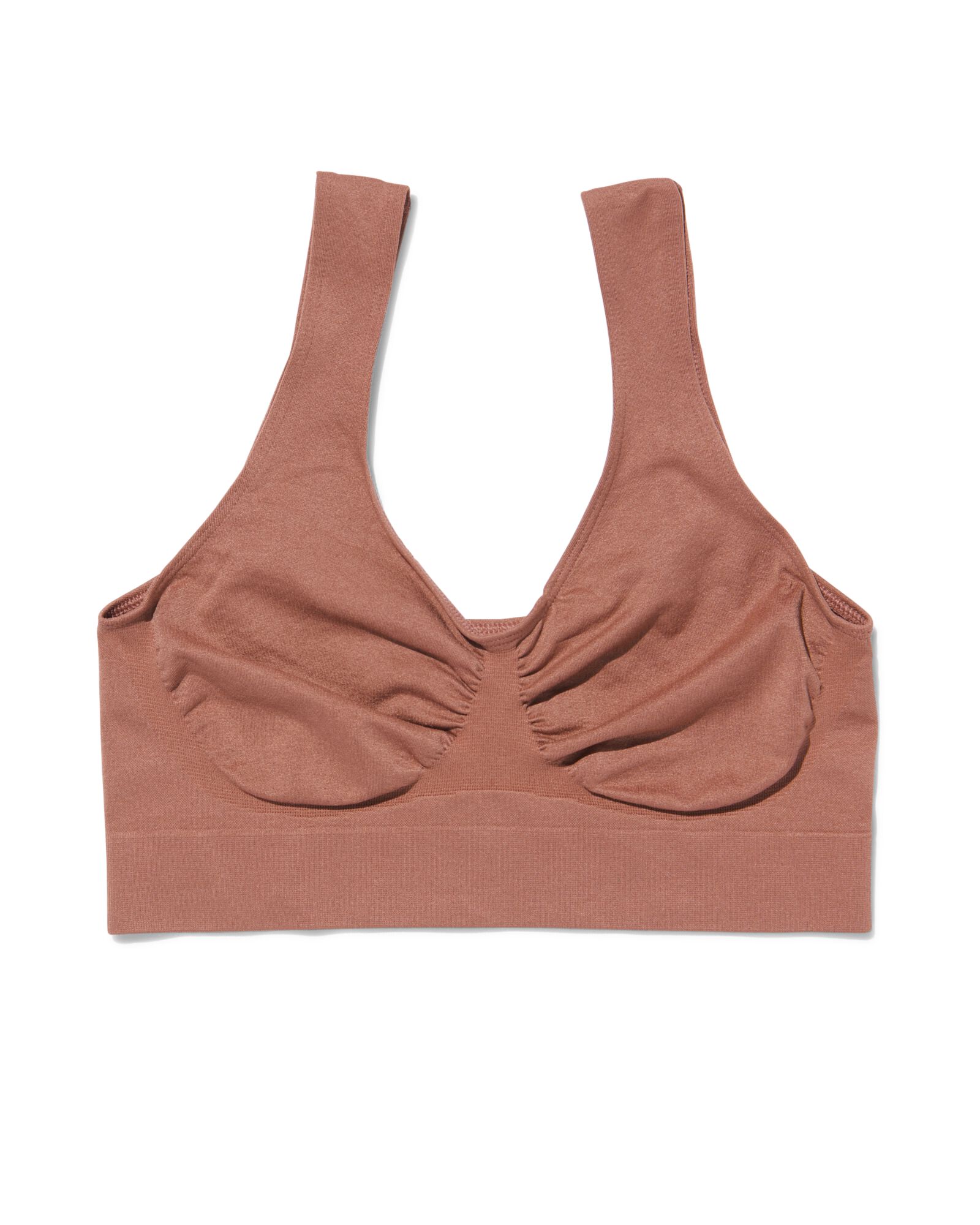 voorgevormde bh met kant zonder beugel middenbruin middenbruin - 21800739MIDBROWN - HEMA