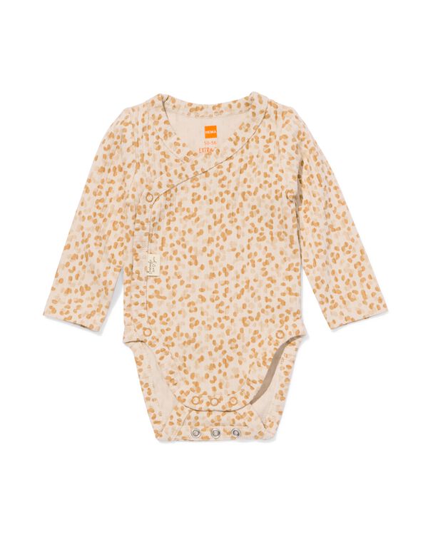 newborn romper rib  ecru ecru - 33429720ECRU - HEMA