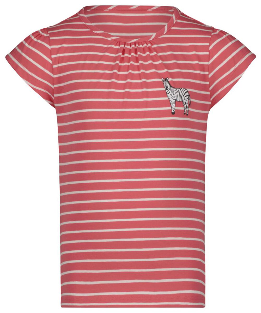kinder t-shirt met strepen roze - 1000027500 - HEMA