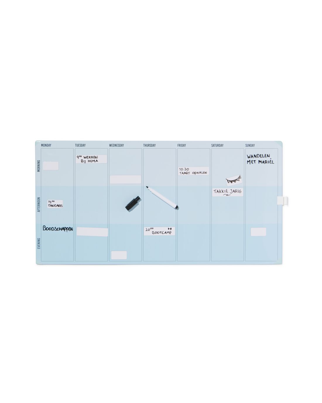 Magnetisch Whiteboard 60x29 Weekplanner - Leesboekenenmeer