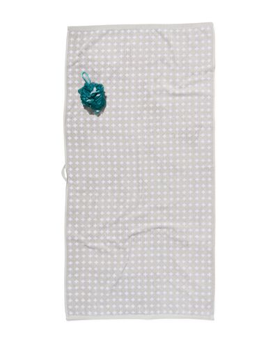 handdoek - zware kwaliteit - 70x140 - lichtgrijs wit kruisje lichtgrijs handdoek 70 x 140 - 5220043 - HEMA