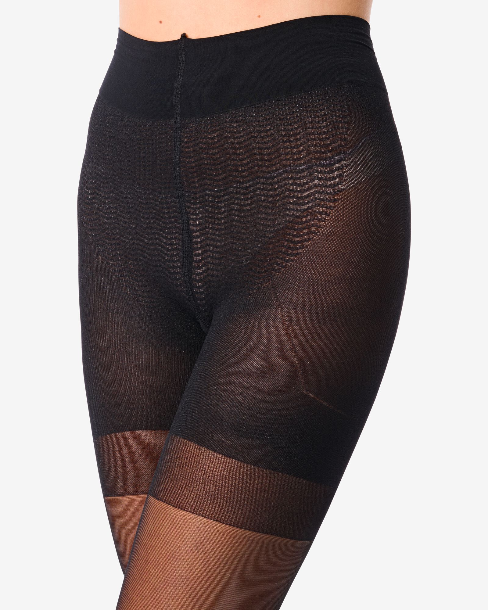 ultimate control panty glans 40D zwart zwart - 4060135BLACK - HEMA