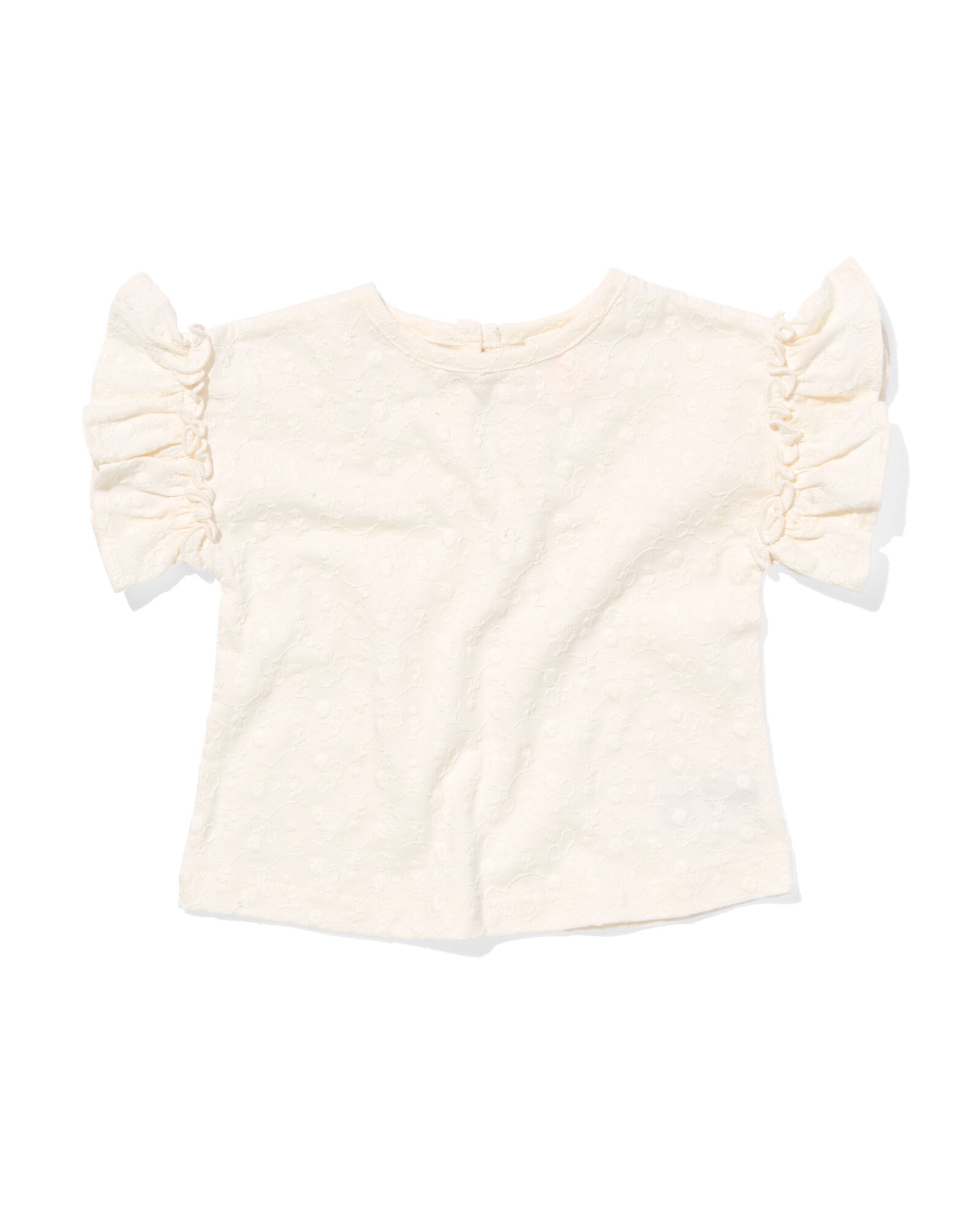 Image of HEMA Baby T-shirt Broderie Gebroken Wit (gebroken wit)