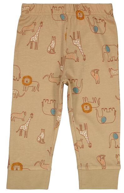 baby pyjama katoen safari bruin - 1000028707 - HEMA