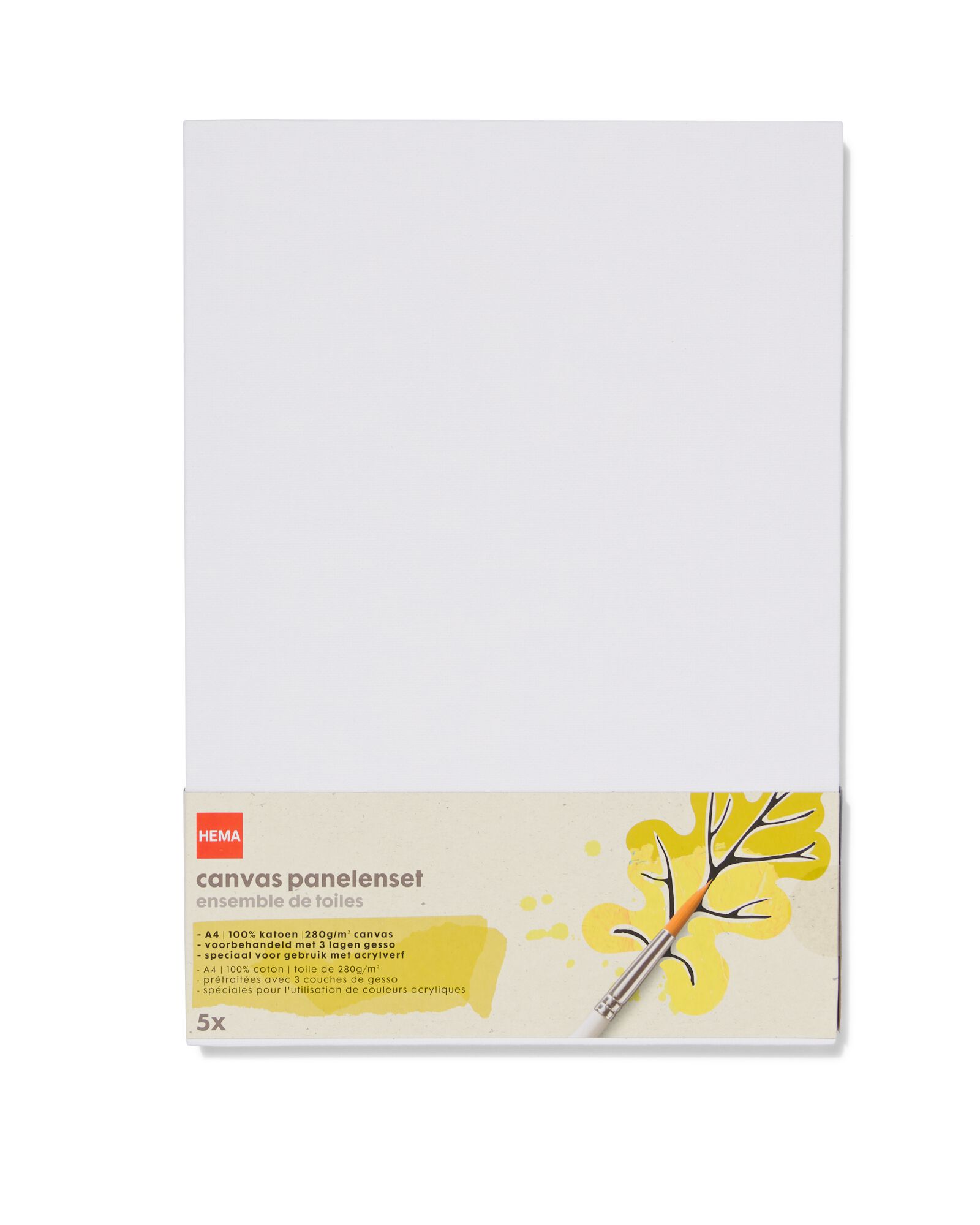 canvas panelenset A4 - 5 stuks - 60720085 - HEMA