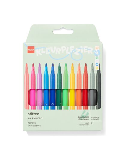 viltstiften uitwasbaar - 24 stuks - 15900016 - HEMA