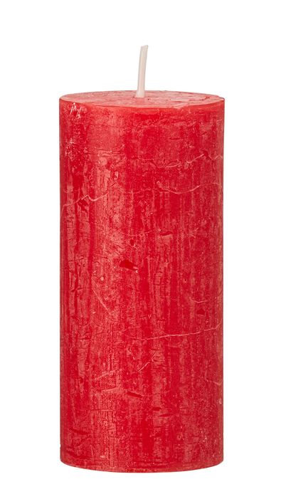 rustieke kaars - 11 x 5 cm - rood rood 5 x 11 - 13501821 - HEMA
