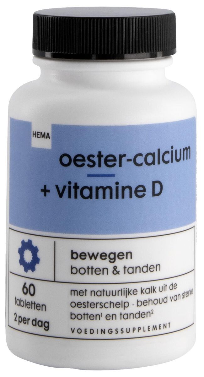 oester-calcium + vitamine D - 60 stuks - 11402103 - HEMA