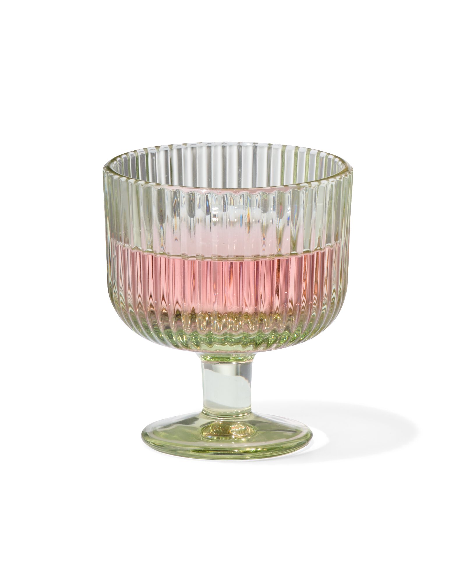aperitief glas Bergen streep reliëf groen 70ml - 9401104 - HEMA