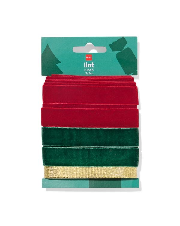 lint velvet - 3 stuks - 25300090 - HEMA