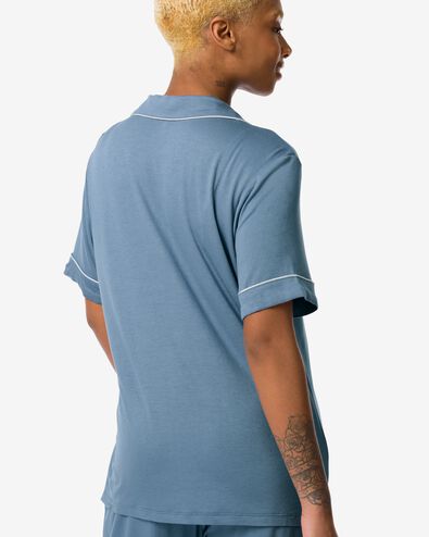 damesnachtshirt viscose middenblauw middenblauw - 23480230MIDBLUE - HEMA