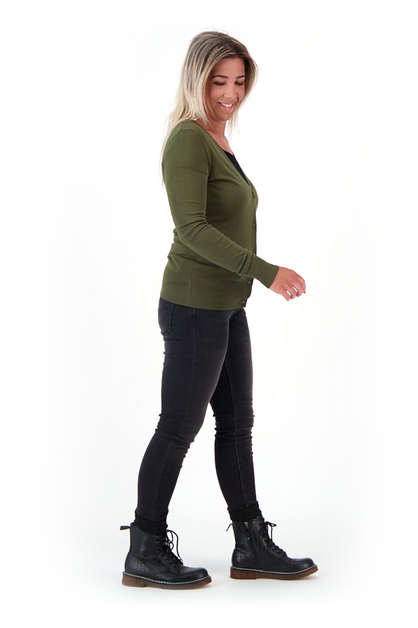 damesvest olijf XL - 36399732 - HEMA