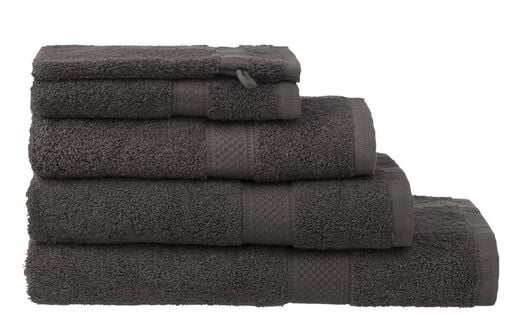handdoek - 50 x 100 cm - zware kwaliteit - donkergrijs donkergrijs handdoek 50 x 100 - 5212602 - HEMA
