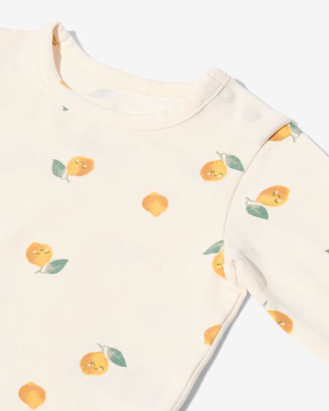 newborn shirt citroenen gebroken wit gebroken wit - 1000030956 - HEMA