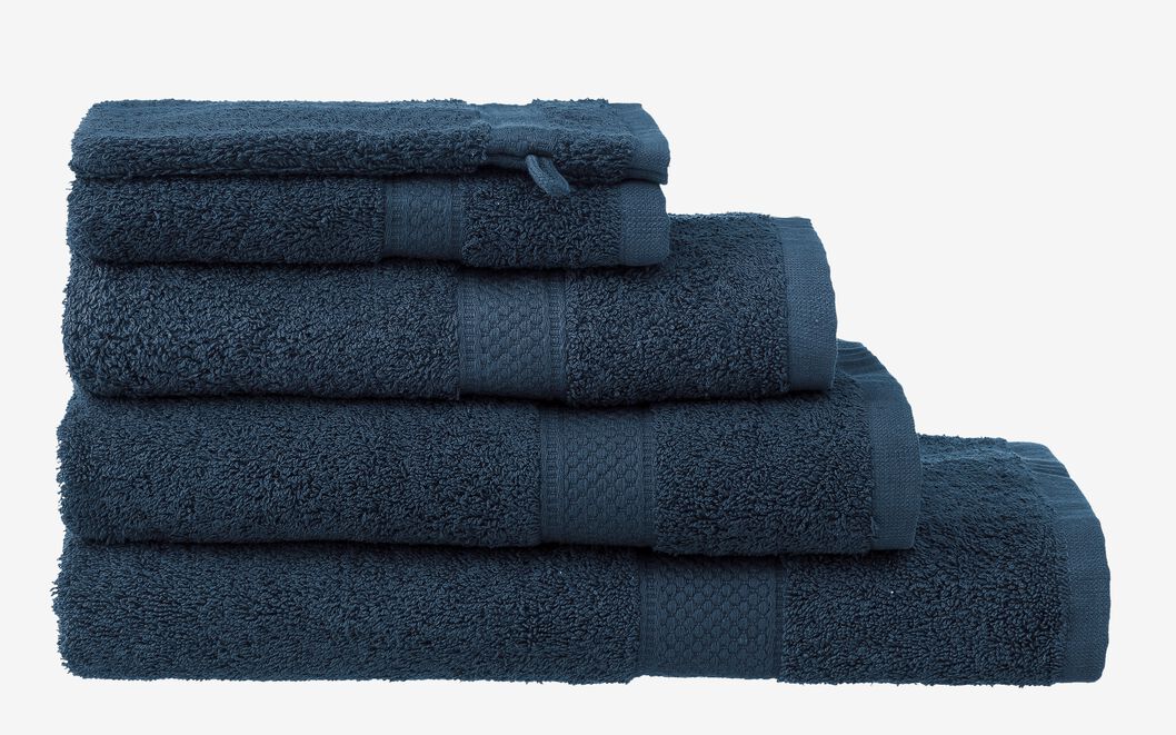 handdoek - 60 x 110 cm - zware kwaliteit - denim uni denim handdoek 60 x 110 - 5240181 - HEMA