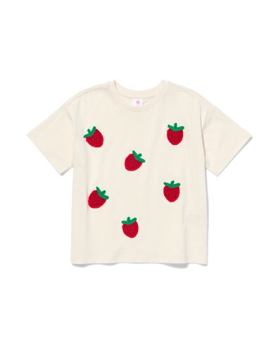 kinder t-shirt relaxed fit aardbei roze 110/116 - 30862642 - HEMA