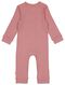 newborn jumpsuit rib met bamboe stretch roze roze - 1000026305 - HEMA