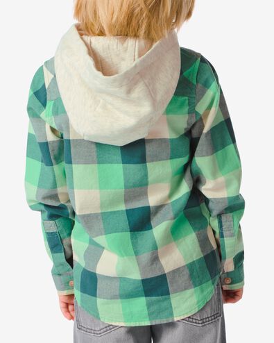 kinderoverhemd met capuchon geruit groen 158/164 - 30776650 - HEMA