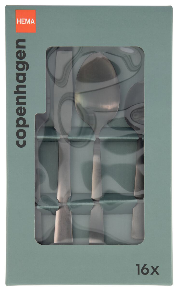 vacature ventilator Mathis 16-delige bestekset copenhagen zwart - HEMA