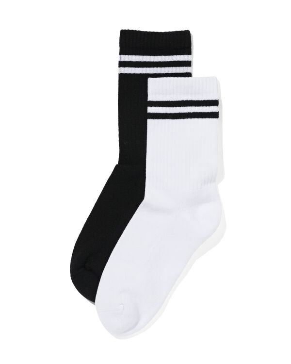 3/4 sportsokken met katoen - 2 paar wit wit - 4470000WHITE - HEMA