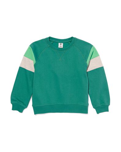 kindersweater met kleurblokken groen 122/128 - 30777519 - HEMA