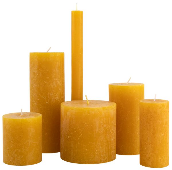 HEMA HEMA rustieke kaarsen okergeel aanbieding