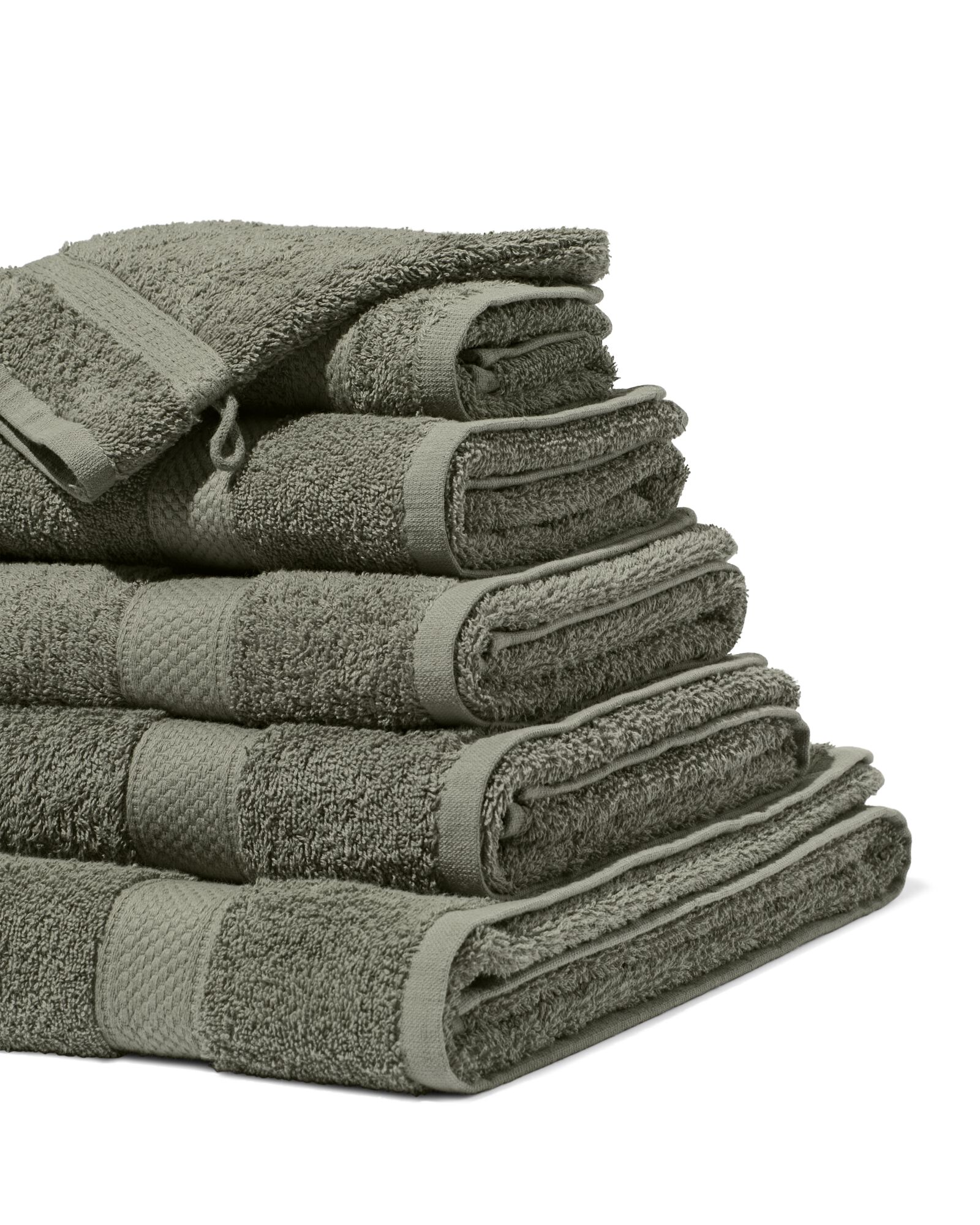 handdoek 50x100 zware kwaliteit - legergroen legergroen handdoek 50 x 100 - 5200702 - HEMA
